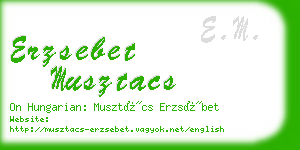 erzsebet musztacs business card